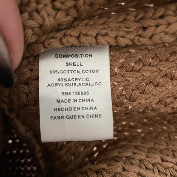 Chunky Knit Camel Sweater DRA Los Angeles Womens Pullover Medium Cotton/Acrylic - Picture 5 of 5